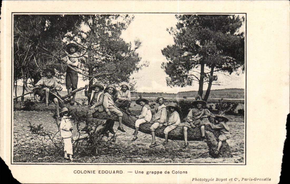 Fantaisie - Enfants - Colonie Edouard - Une Grappe de Colons - CPA 