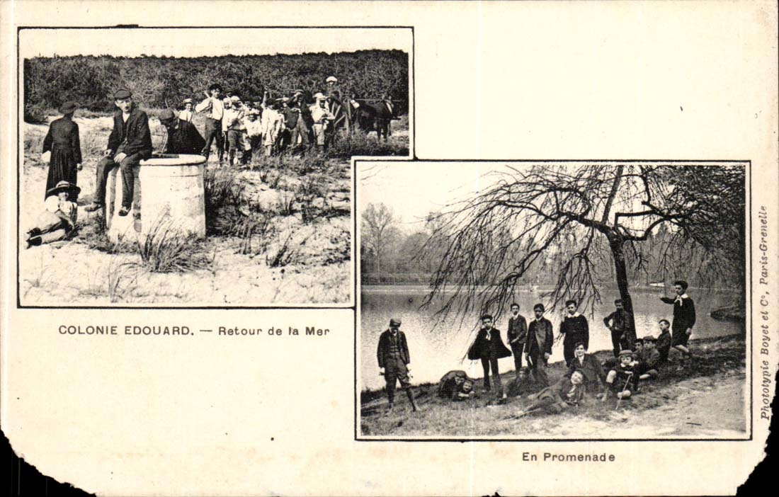 Fantaisie - Enfants - Colonie Edouard - Retour de la Mer - Promenade - CPA 