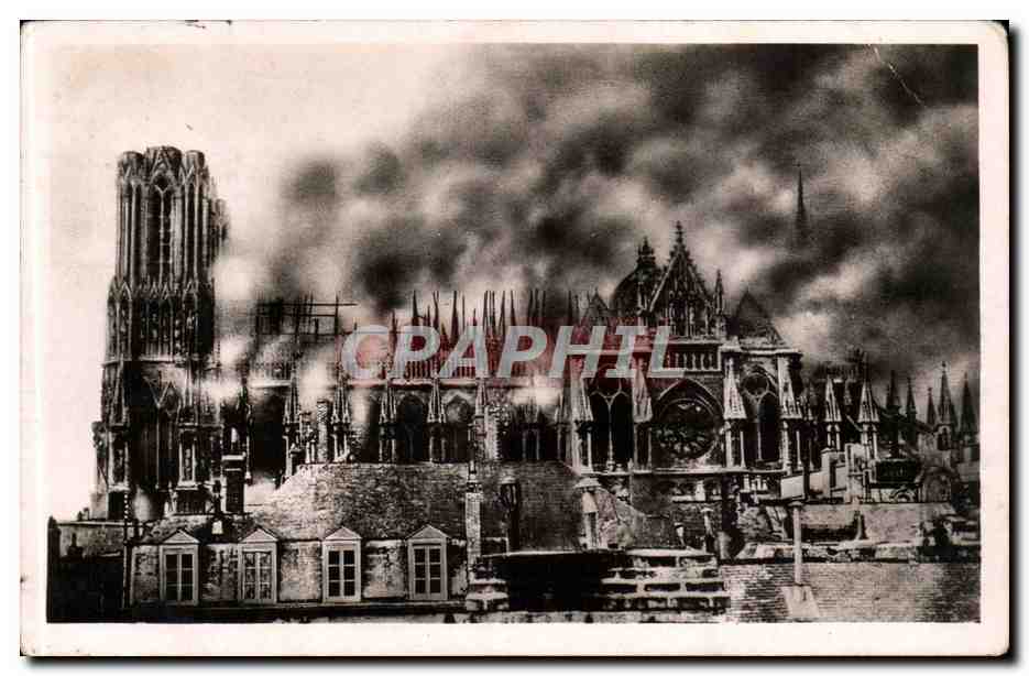Reims - Photographie authentique de la Cathedrale - CPA 