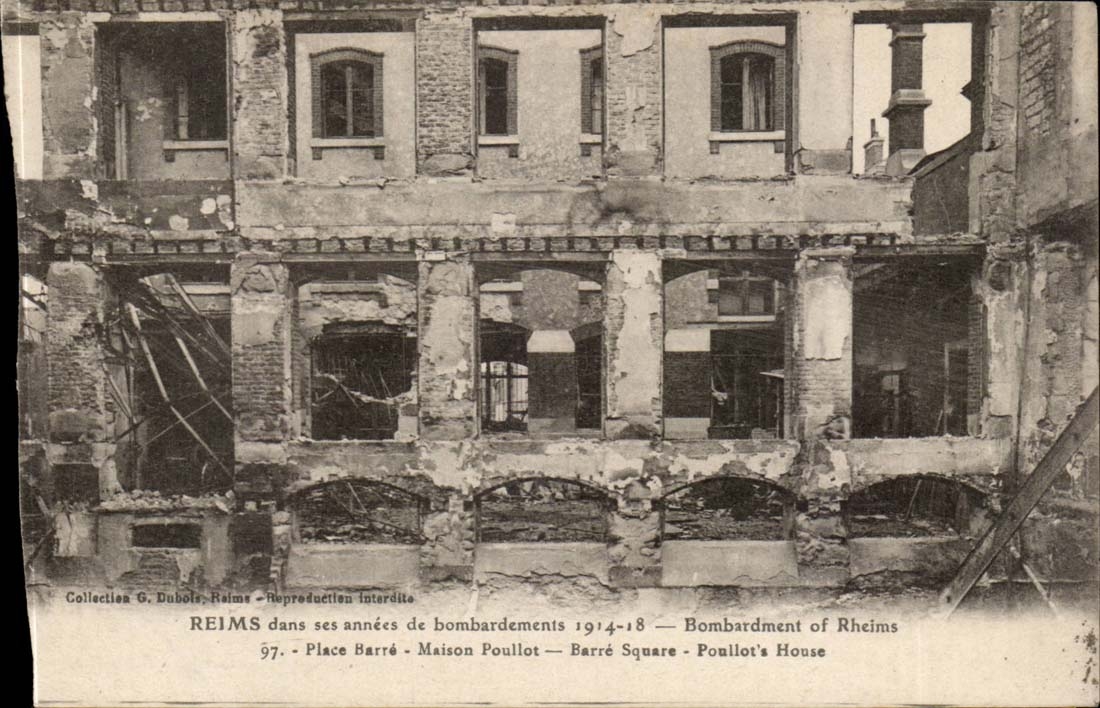 Reims - dans ses annees de bombardement 1914 - 1918 - CPA 