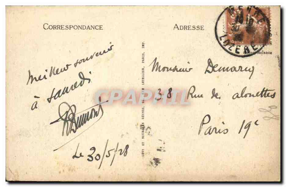 Mende - Vue Generale - Vue des Rochers du Mont Mimat - CPA  — Rückseite