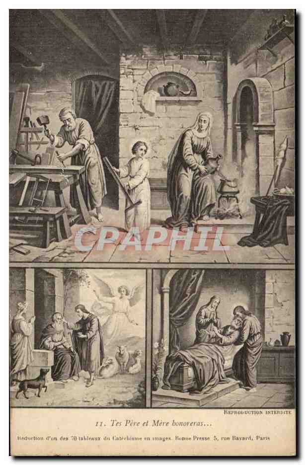 fantaisie - Femme - Tes Peres et Meres honoreras - CPA 