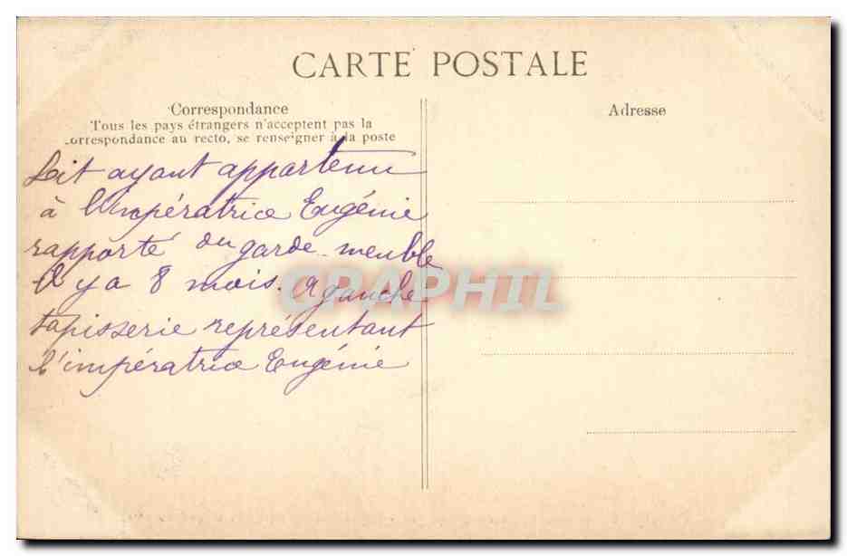 Compiegne - Colection Speciale du Palais - Exposition de Meubles second Empire - CPA  — Rückseite
