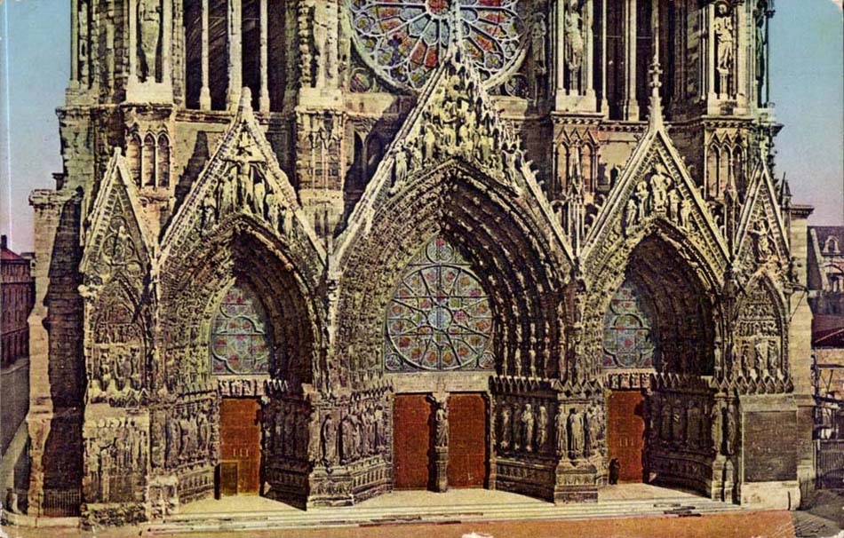 Reims — Kathedrale — Die drei Eingänge des großen Portals — Reims-Ausgabe, Nr. 53
