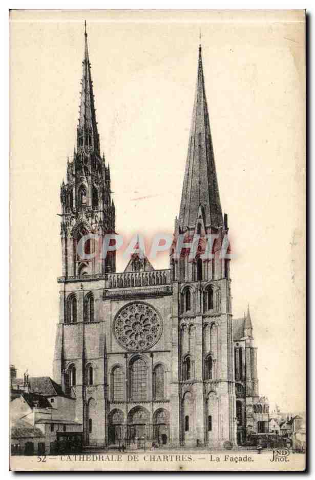 Chartres CPA La cathedrale Facade