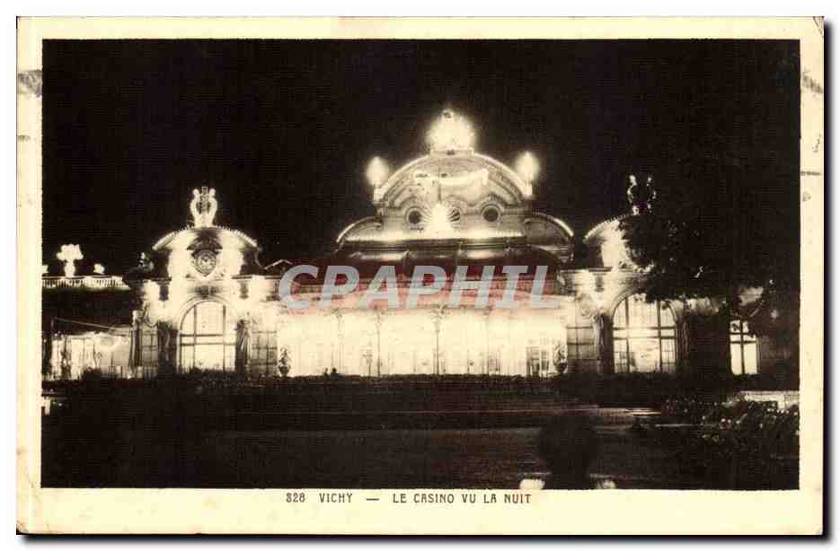 Vichy CPA Le casino vu de nuit