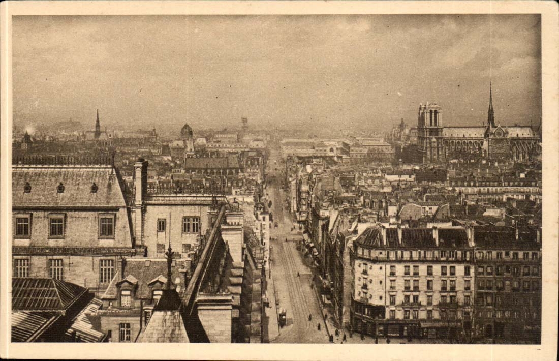 Paris CPA Perspective sur Paris et la rue Saint Jacques