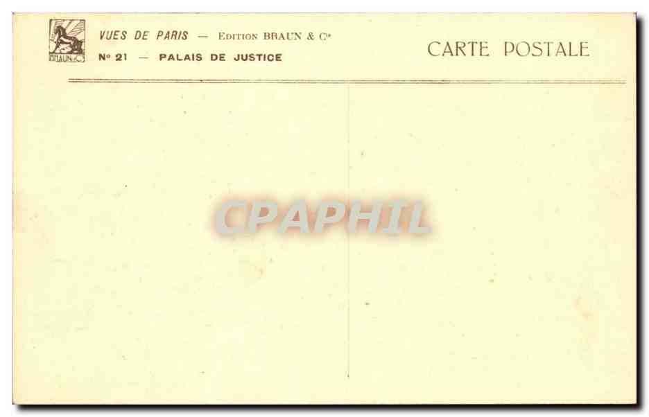 Paris CPA Palais de justice — Rückseite
