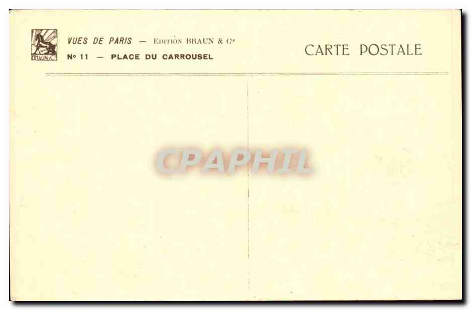 Paris CPA Place du Carrousel — Rückseite