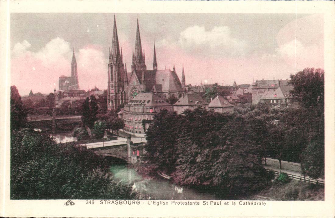 Strasbourg - L'Église Protestante St Paul et la Cathédrale — n° 349