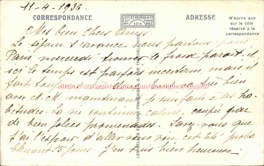Nice - La Promenade des Anglais - CPA  — Rückseite
