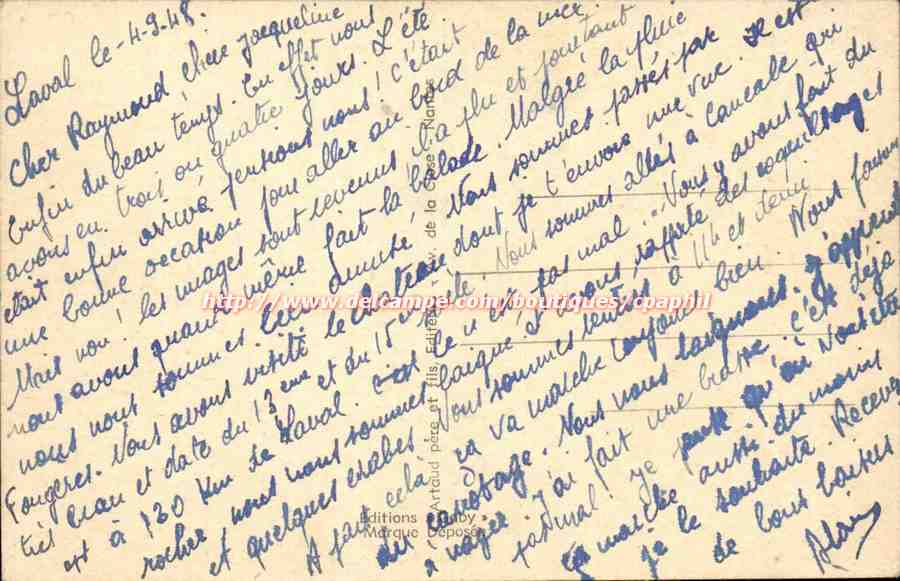Laval (Mayenne) — Vue générale prise du Jardin de la Perrine — Gaby, n°12 — Rückseite