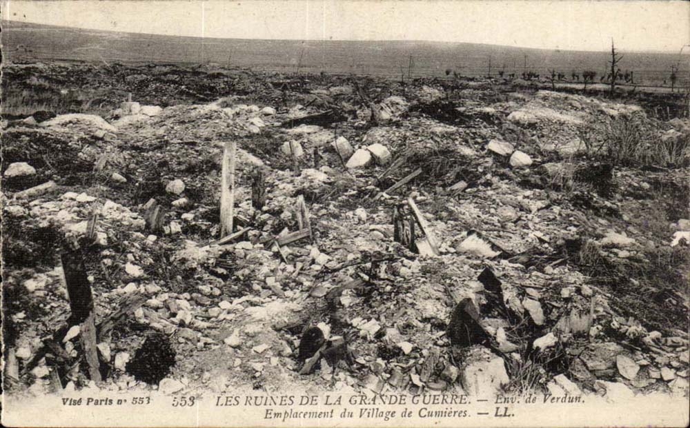 Les ruines de la Grande Guerre — Emplacement du Village de Cumières — Env. de Verdun — Visé Paris n° 553