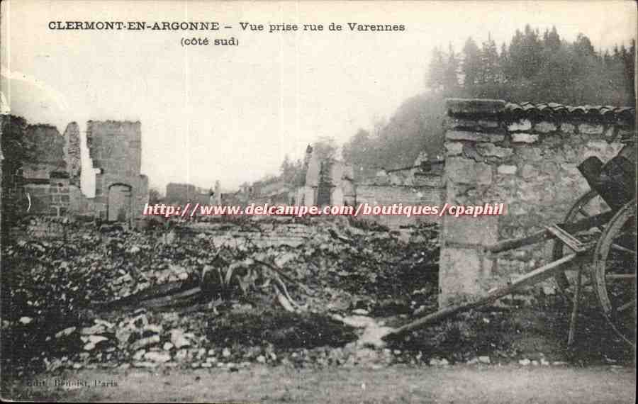 Clermont en Argonne - Vue prise rue de Varennes cote sud - CPA 