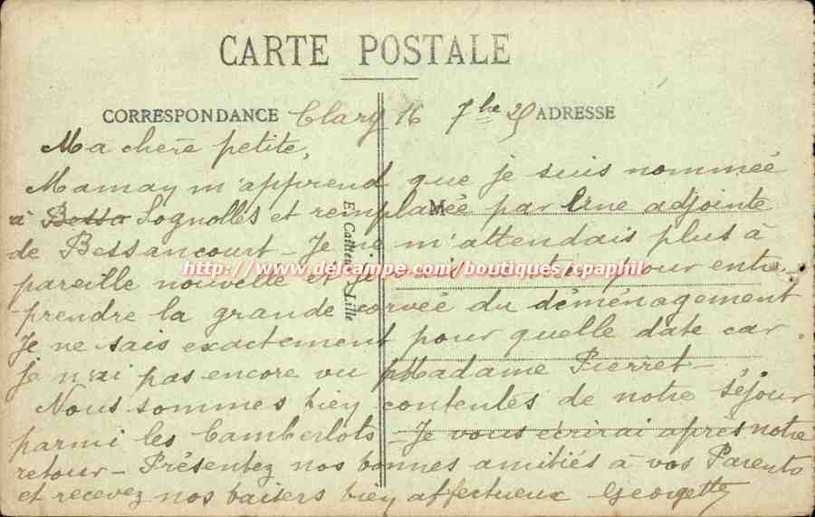 CAmbrai CPA Petite rue St martin Le beffroi — Rückseite