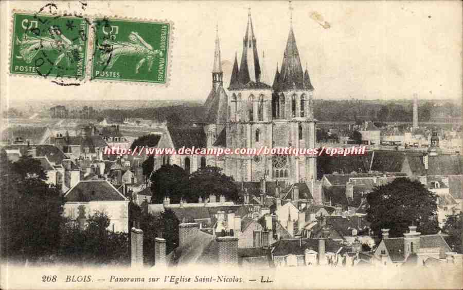 BLois CPA Panorama sur l'eglise Saint Nicolas
