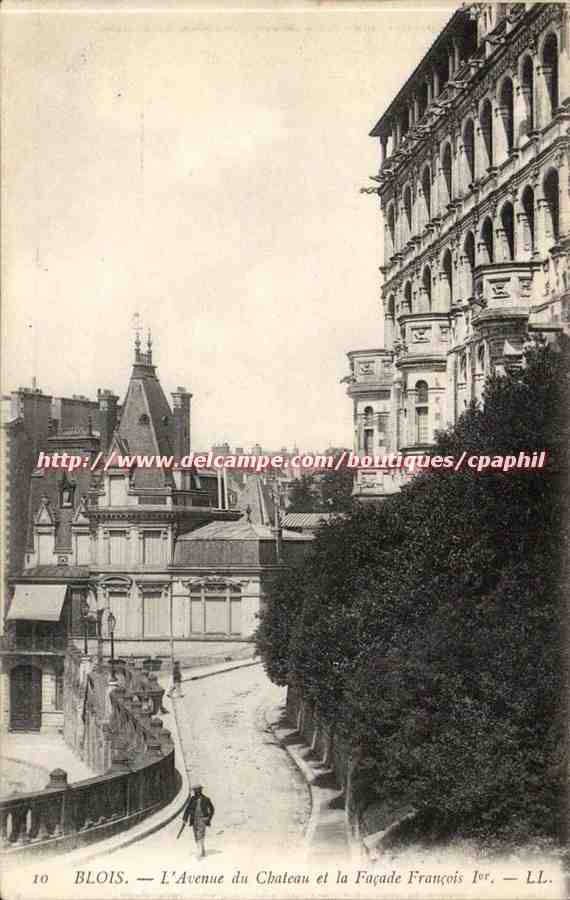 Blois CPA L'avenue du chaetau et la facade Francois &er