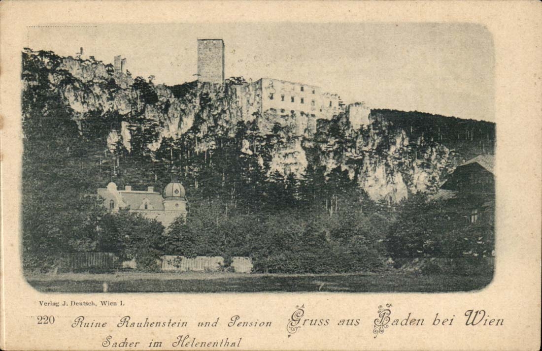 Allemagne Ruine Rauhenstein und pension GRuss aus Baden bei Wien SAhcer im Helenthal