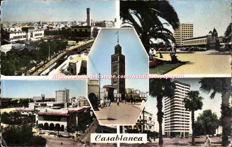 Maroc CPA Casablanca Palais de justice MArast Services municipaux Place Lyautey Mosquee