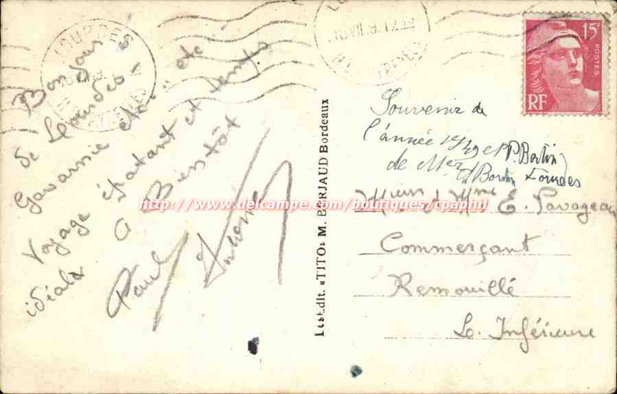 Gavarnie CPA Pyrenees Cedre Le passage sous le chaos — Verso