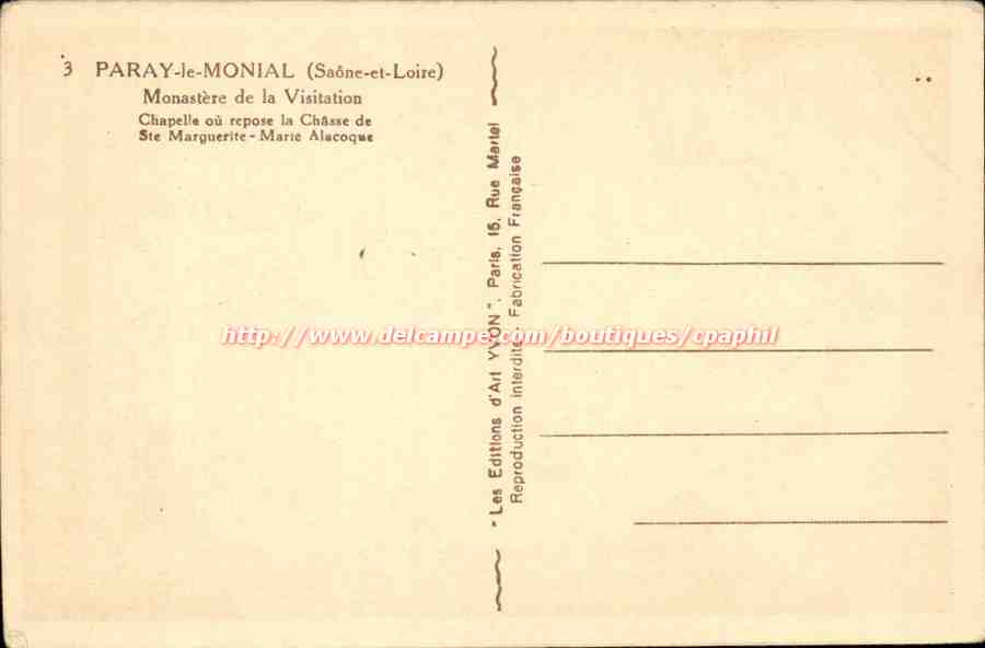 Chapelle de la Visitation à Paray-le-Monial — Sanctuaire du Cœur de Marie — Éditions d'Art VIN, Paris — Reverso