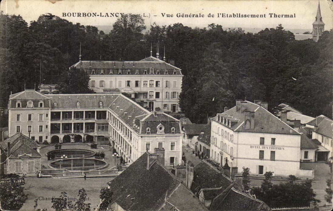 Bourbon Lancy CPA Vue generale de l'etablissement thermal (Hotel des Thermes)