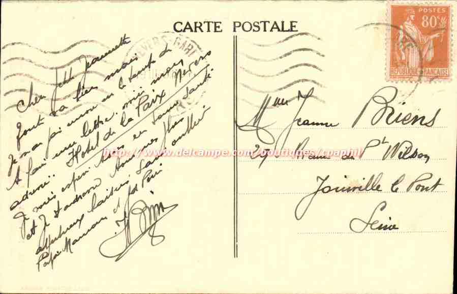 Nevers CPA La Visitation ou chapelle Sainte MArie — Rückseite