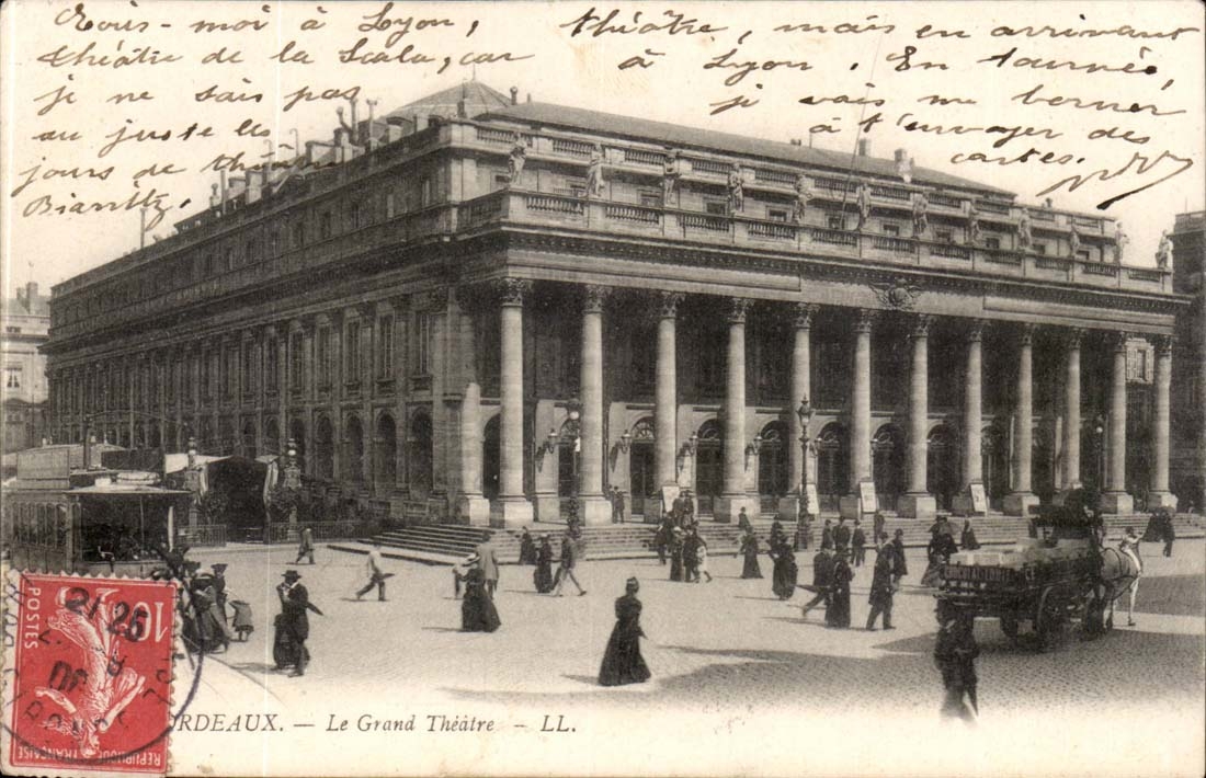 Bordeaux CPA Le grand theatre (tramway tres animee)