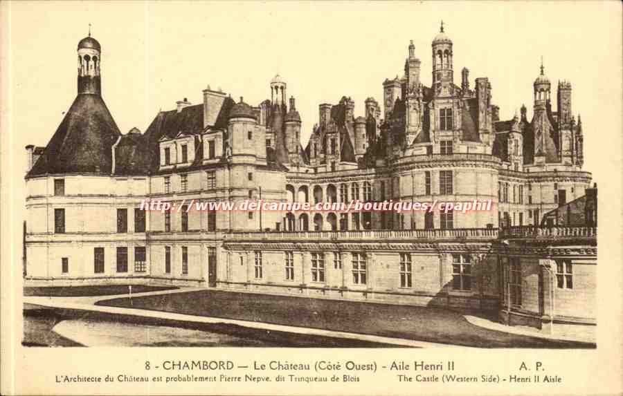 Chambord - Le Chateau - Cote Ouest CPA 