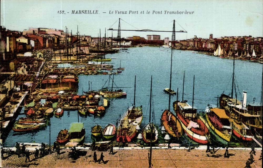 Marseille - Le Vieux Port et le Pont Transbordeur CPA 