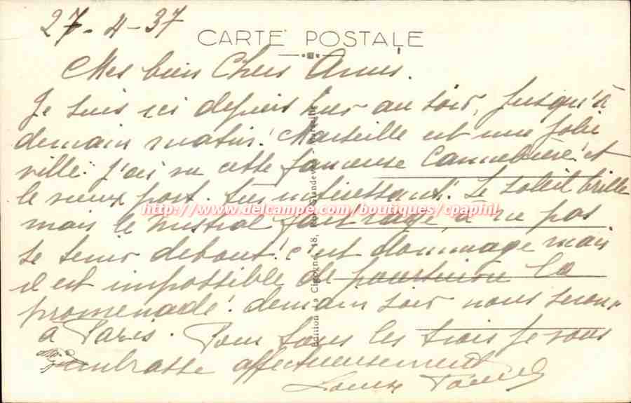 Marseille - Le Vieux Port et le Pont Transbordeur CPA  — Verso