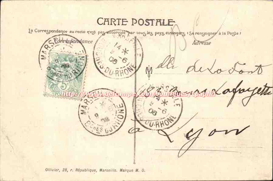 Marseille - Exposition Coloniale 1906 - Palais de la Mer CPA  — Rückseite