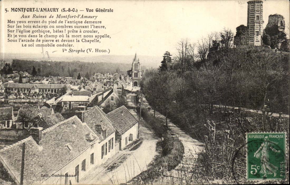 Montfort-l'Amaury (S.-&-O.) — Vue Générale — Ruines — Édit. Ombredanne