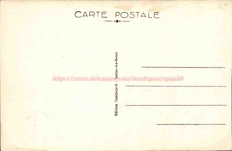 Salins-les-Bains — Saint-Maurice et vallée de la Furieuse — Édition Cambazard — Verso