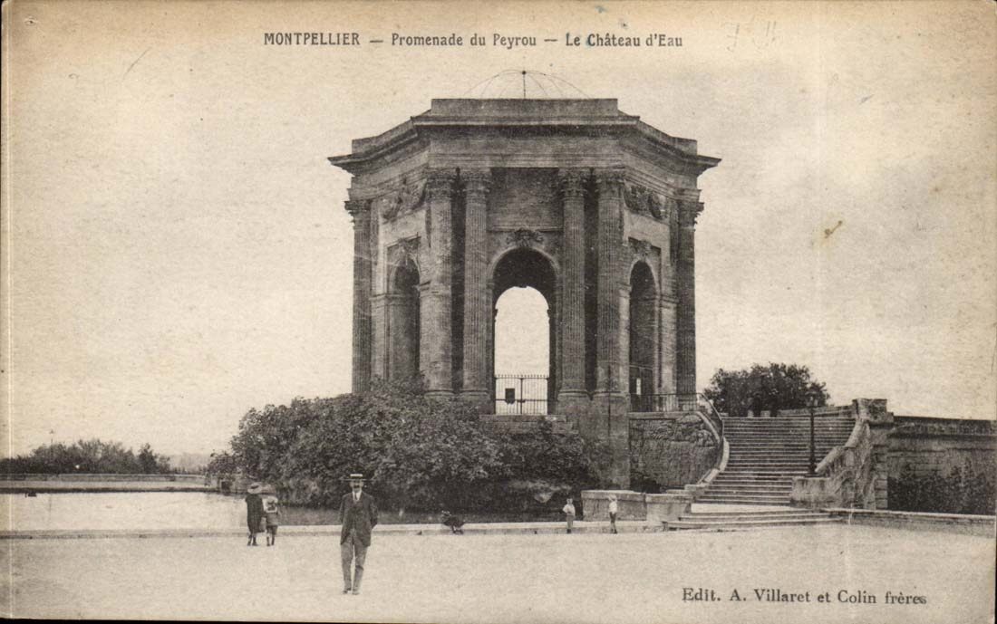 Montpellier — Promenade du Peyrou — Le Château d'Eau — Edit. A. Villaret et Colin frères