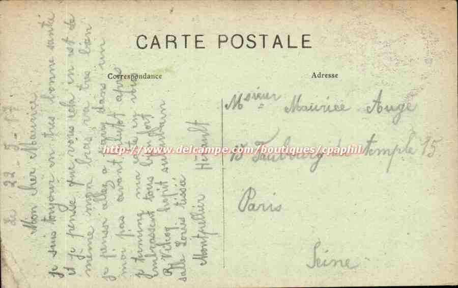 Montpellier — Promenade du Peyrou — Le Château d'Eau — Edit. A. Villaret et Colin frères — Back