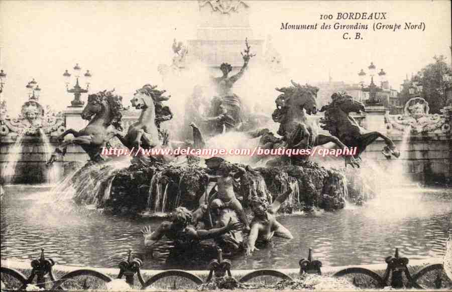 Bordeaux - Monument des Girondins - Groupe Nord - CPA 