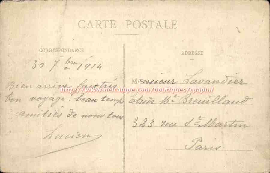 Bordeaux — La Porte du Palais — S.V.I. — Rückseite