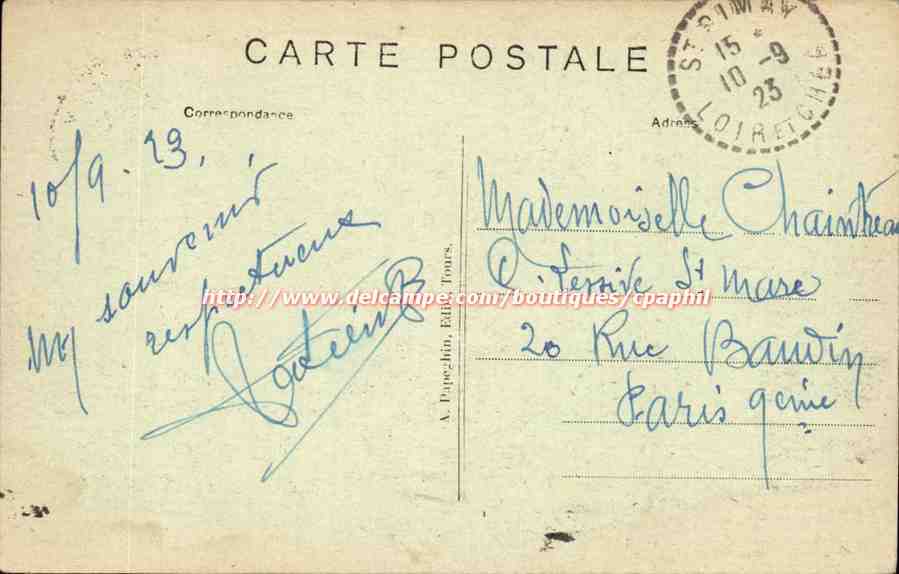 Montoire (L.-et-C.) — Abside de l'ancienne église de St-Oustrille (XVe siècle) et Ruines du Château (Nord) — A.P. — Reverso