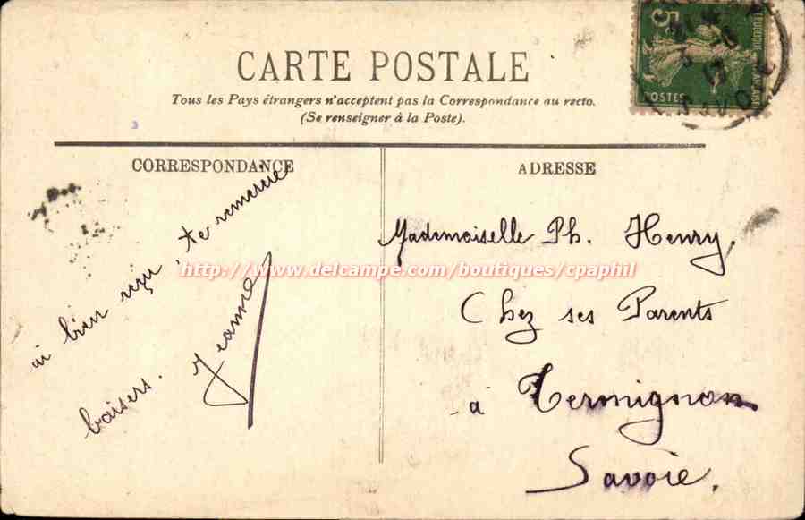 Chambery CPA Entree du chateau Portail Saint Dominique — Verso