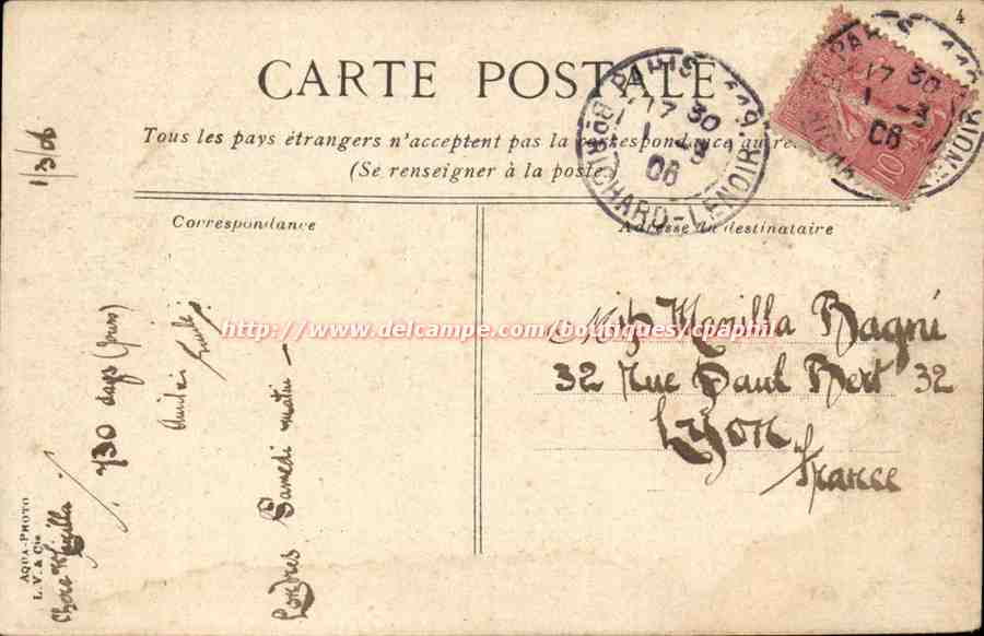 Paris CPA Hotel de ville — Rückseite