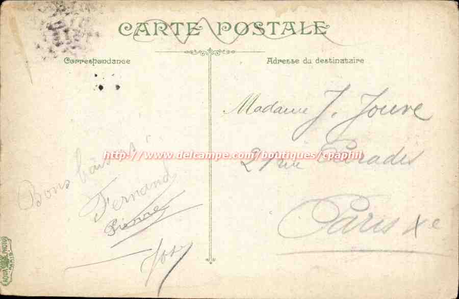 Dieppe CPA la plage — Rückseite