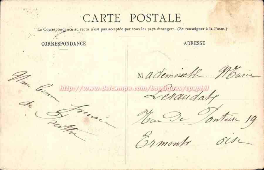 Fontainebleau - L'Église Saint-Louis — éditeur inconnu, n° 10 — Verso