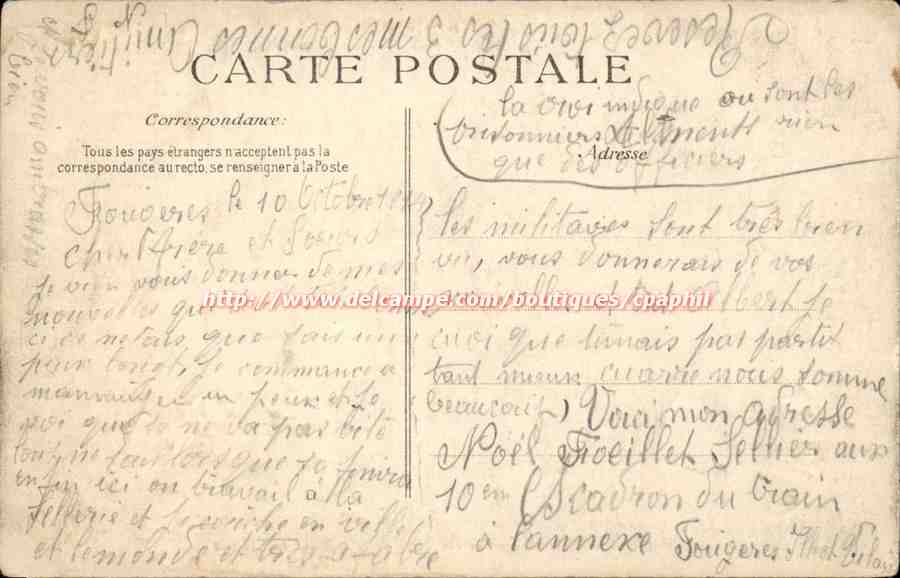 Fougères — Vue sur Saint-Sulpice et sur le Château — Éditeur ELD, n° 48 — Rückseite