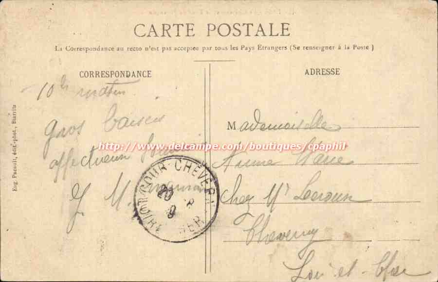 Pau CPA le chateau et le pont de Jurancon — Verso