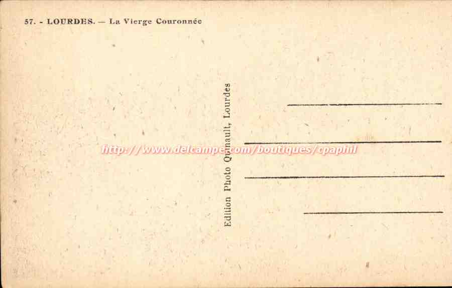 Lourdes - La Vierge Couronnee - CPA  — Verso