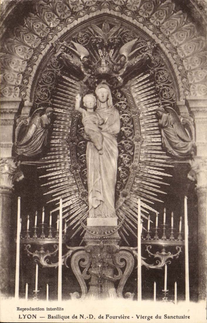 Lyon - Vierge de Sanctuaire - Basilique de Notre dame de Fourviere - CPA 