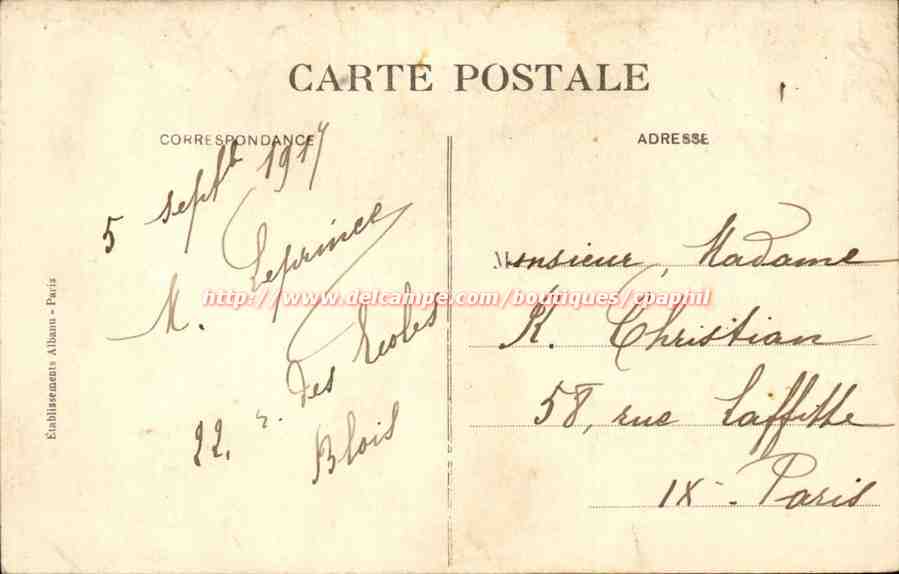 Tours - Ancien Hotel de Ville de Chateauneuf - CPA  — Rückseite