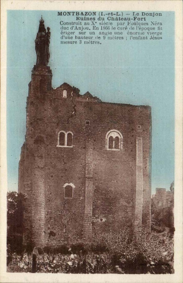 Montbazon - Le Donjon - Ruines du Chateau Fort - CPA 