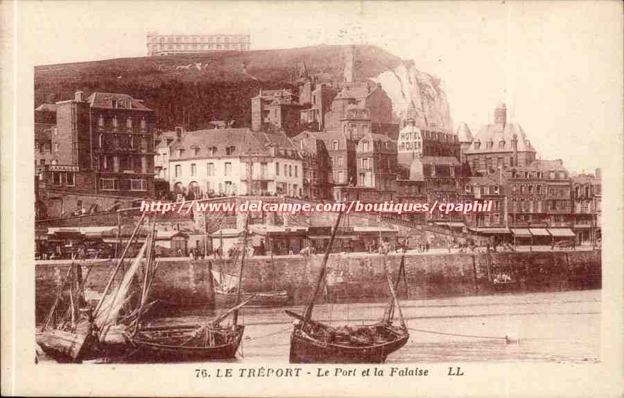 Le Treport - Le Port et la Falaise - CPA 